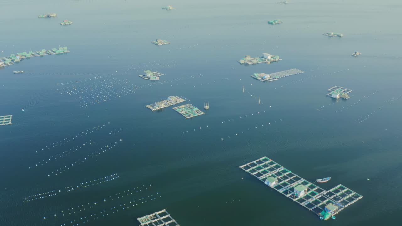 Drone view of a fishing boat on Cam Ranh beach,  Khanh Hoa province, central vietnam