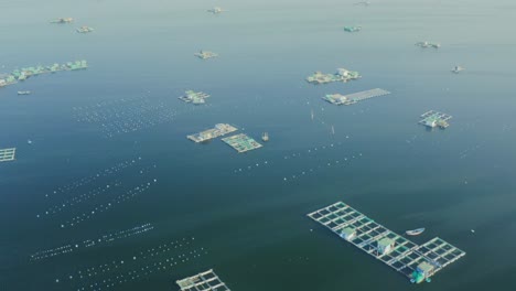 drone view of a fishing boat on cam ranh beach,  khanh hoa province, central vietnam