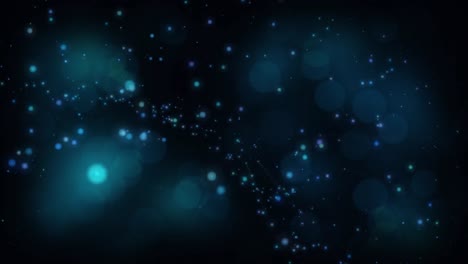 Digitally-generated-video-of-blue-glowing-spots-against-black-background