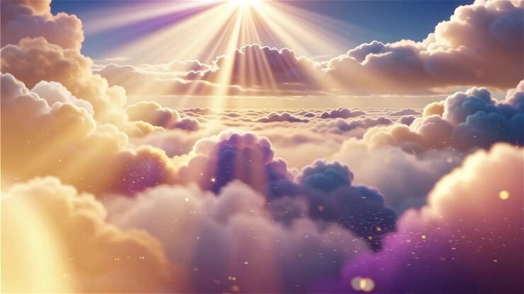 Christian Heavenly Light Worship Background