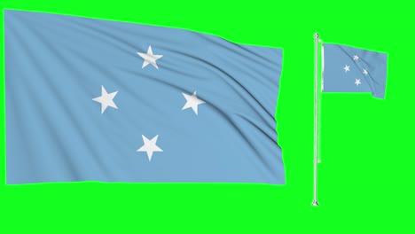 Green-Screen-Waving-Micronesia-Flag-or-flagpole