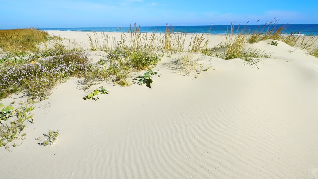Sandklitter. Optagelse i bevægelse