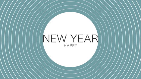 happy new year text in circle on modern gradient