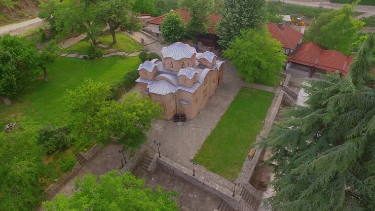 Drone view of tourism place in the countryside in Tulsa, Oklahoma
