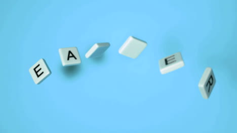 Plastic-letters-bouncing-and-spelling-Easter