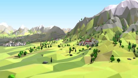 Low-Poly-Model-of-Southern-Spain-and-the-Costa-Del-Sol---Grassy-Plains-to-Mountain-Range