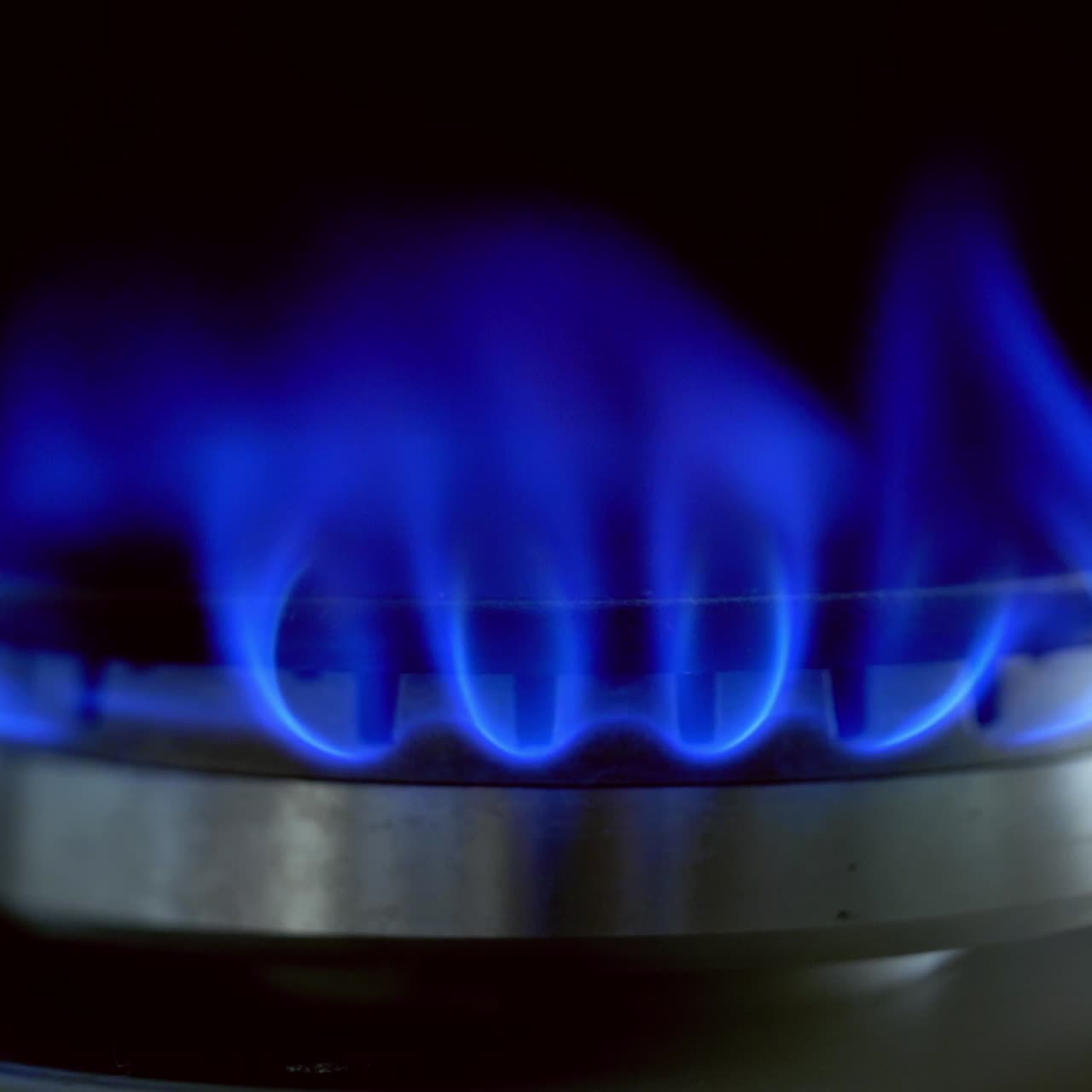 Flame of kitchen gas stove