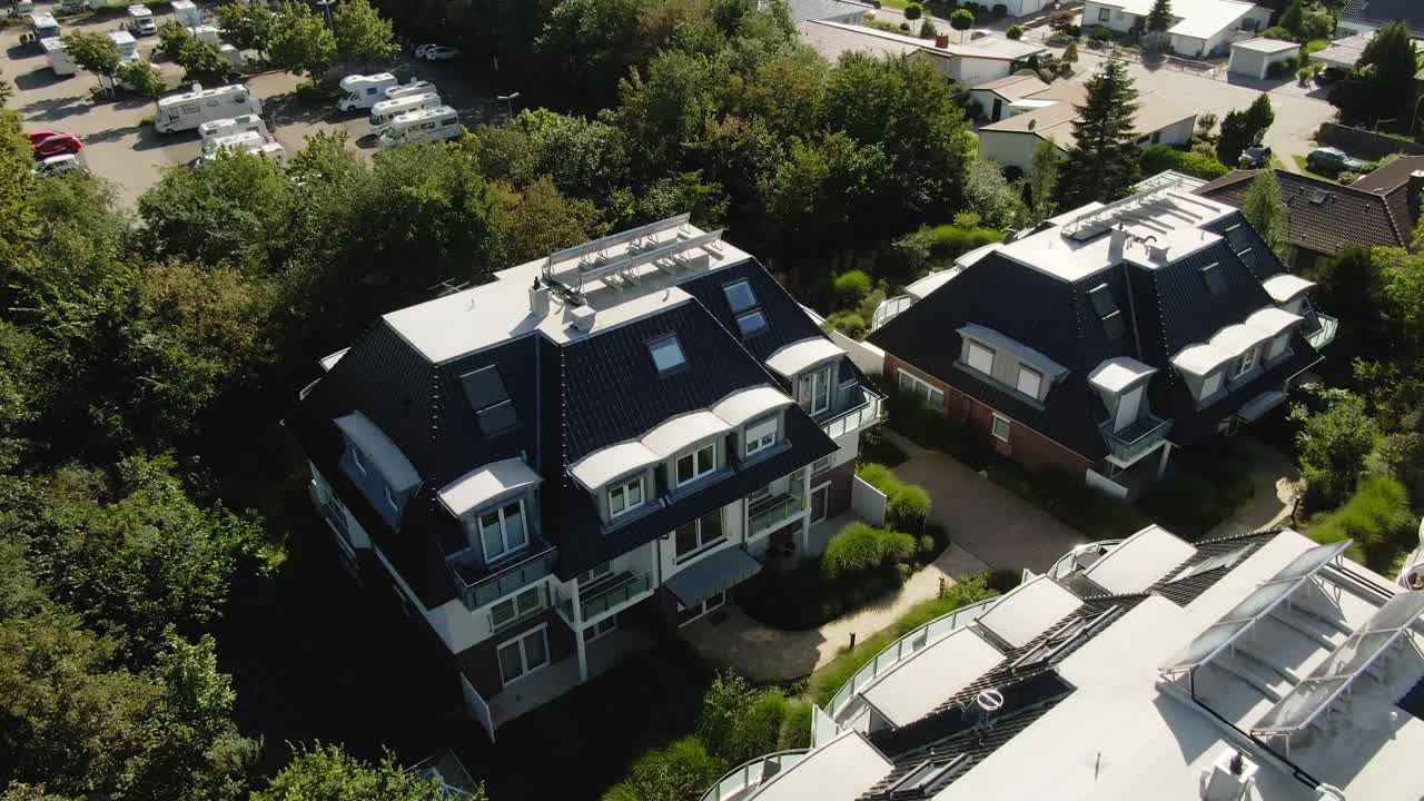 &amp;quot;Drone footage of 4 cozy vacation homes surrounded by greenery in Northern Germany