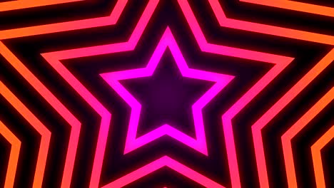 vintage retro colorful glowing star tunnel background loop