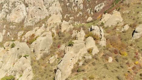 mountainous autumn landscape with rock formations