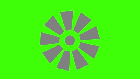 ilustración animada en 2d de una rueda detallada en una pantalla verde
