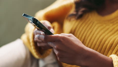 woman using cell phone indoors