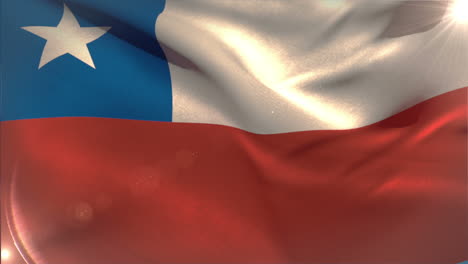 una gran bandera nacional chilena ondeando