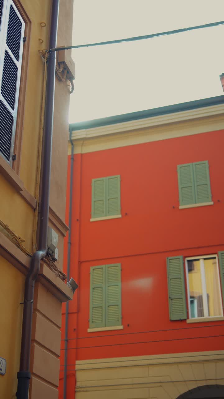 Red Building with Green Shutters
