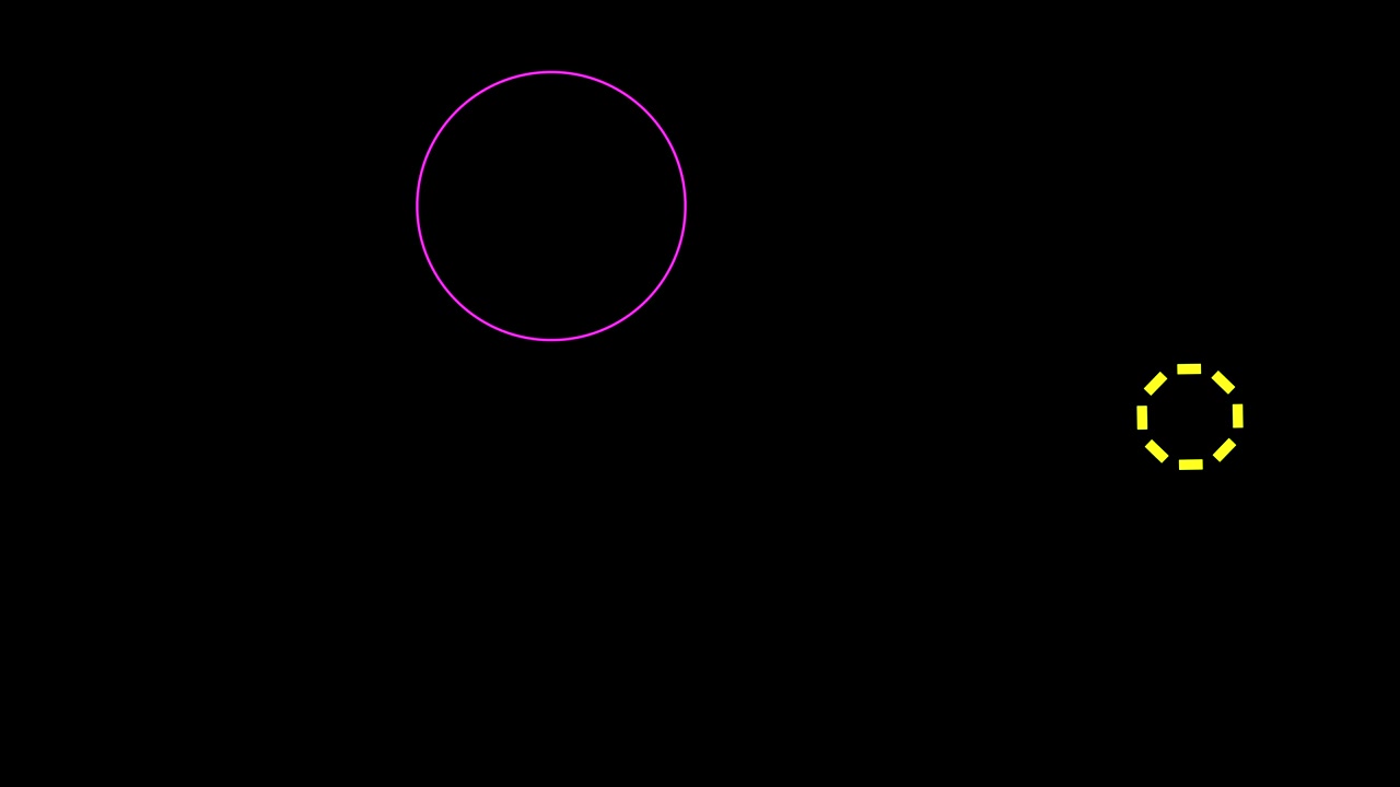 Colorful popup circle on black background