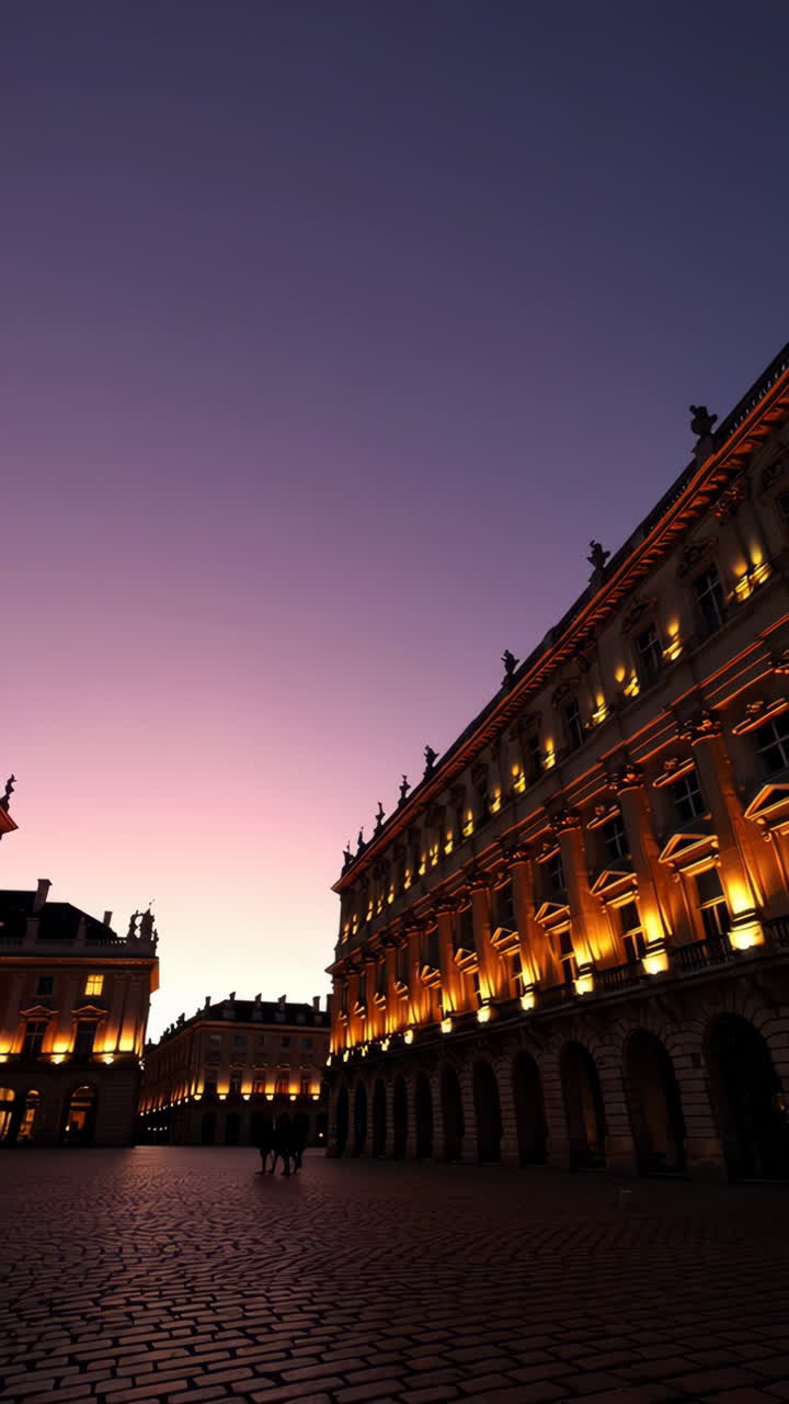 Evening Scene in a European City Square
