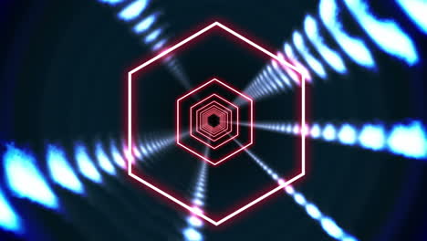 diseño de vórtice azul hexagonal en negro