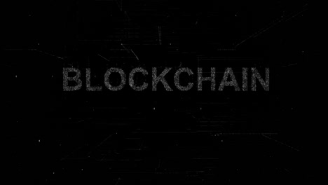 palabras blockchain icono código digital tecnología de fondo stock video inteligencia artificial, tecnología, imagen generada digitalmente, icono, tridimensional
