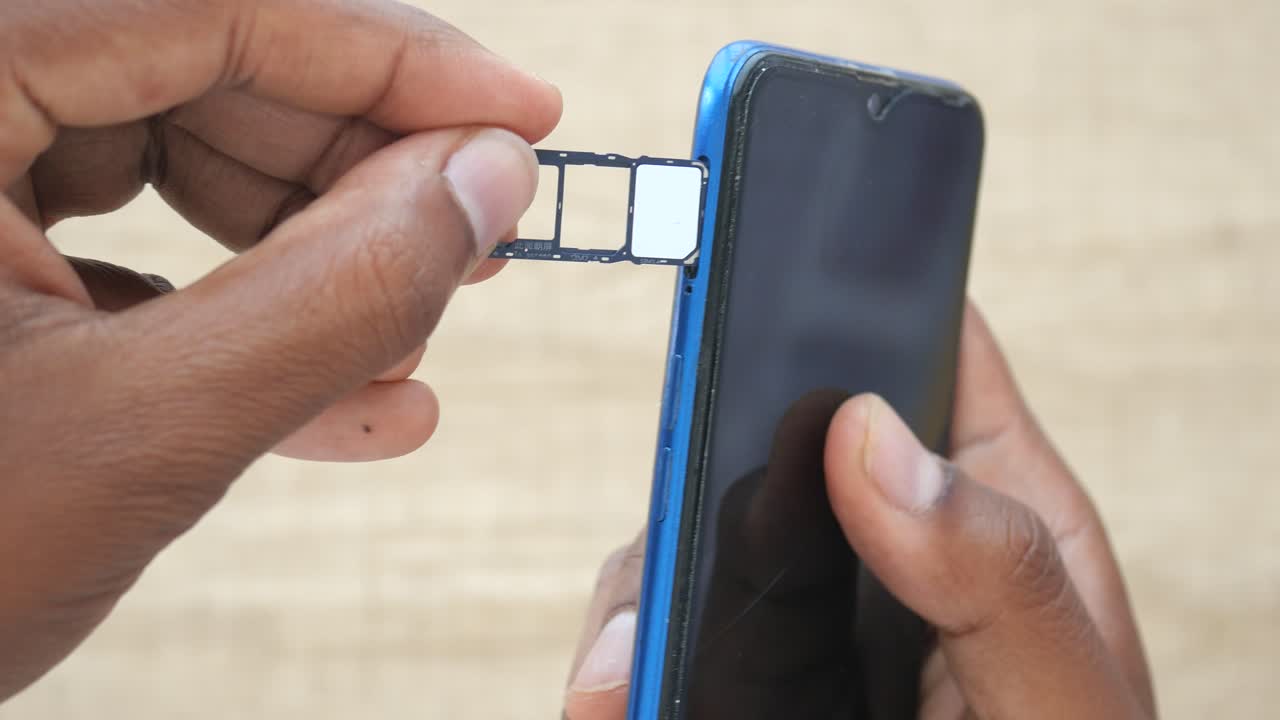 Inserting a SIM card into a smartphone