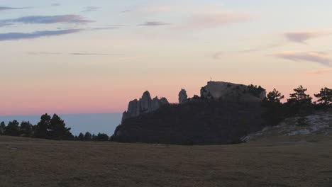 sunset over mountain peaks