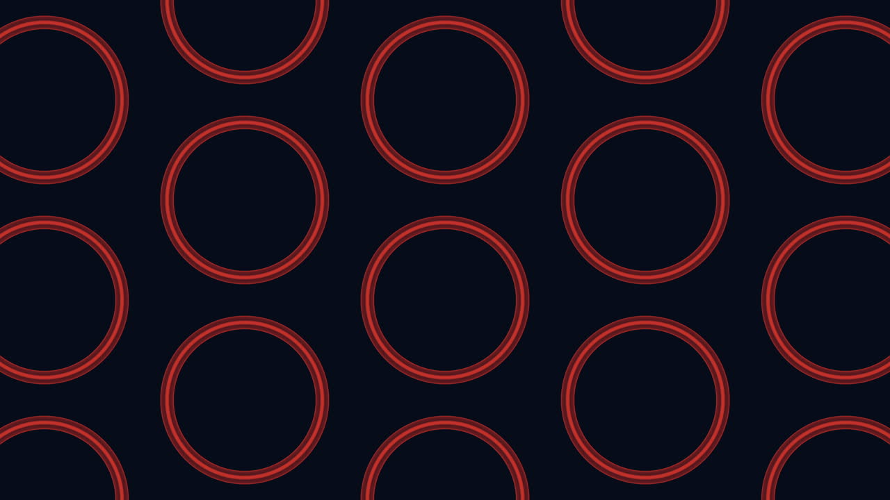 patrón de círculos de rastreo de pulso de neón digital cyberpunk en filas en gradiente negro