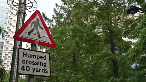 humped crossing within canary wharf, london, united kingdom