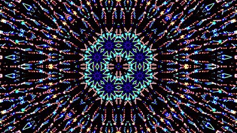 hermoso caleidoscopio abstracto que brilla, una luz radiante que regula los movimientos sutiles
