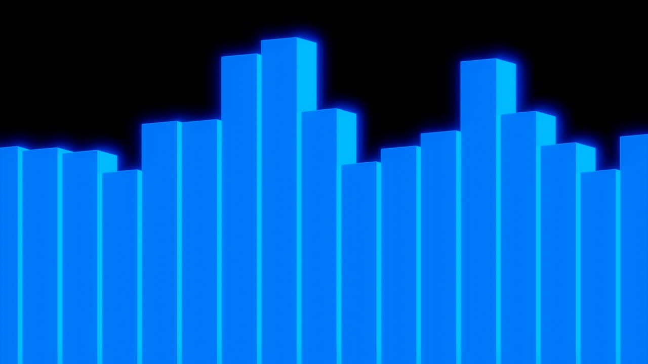 Neon Blue Bar Graph Visualizer