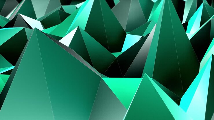 Abstrakti geometristen vihreiden pyramidien liikkuva saumaton silmukka