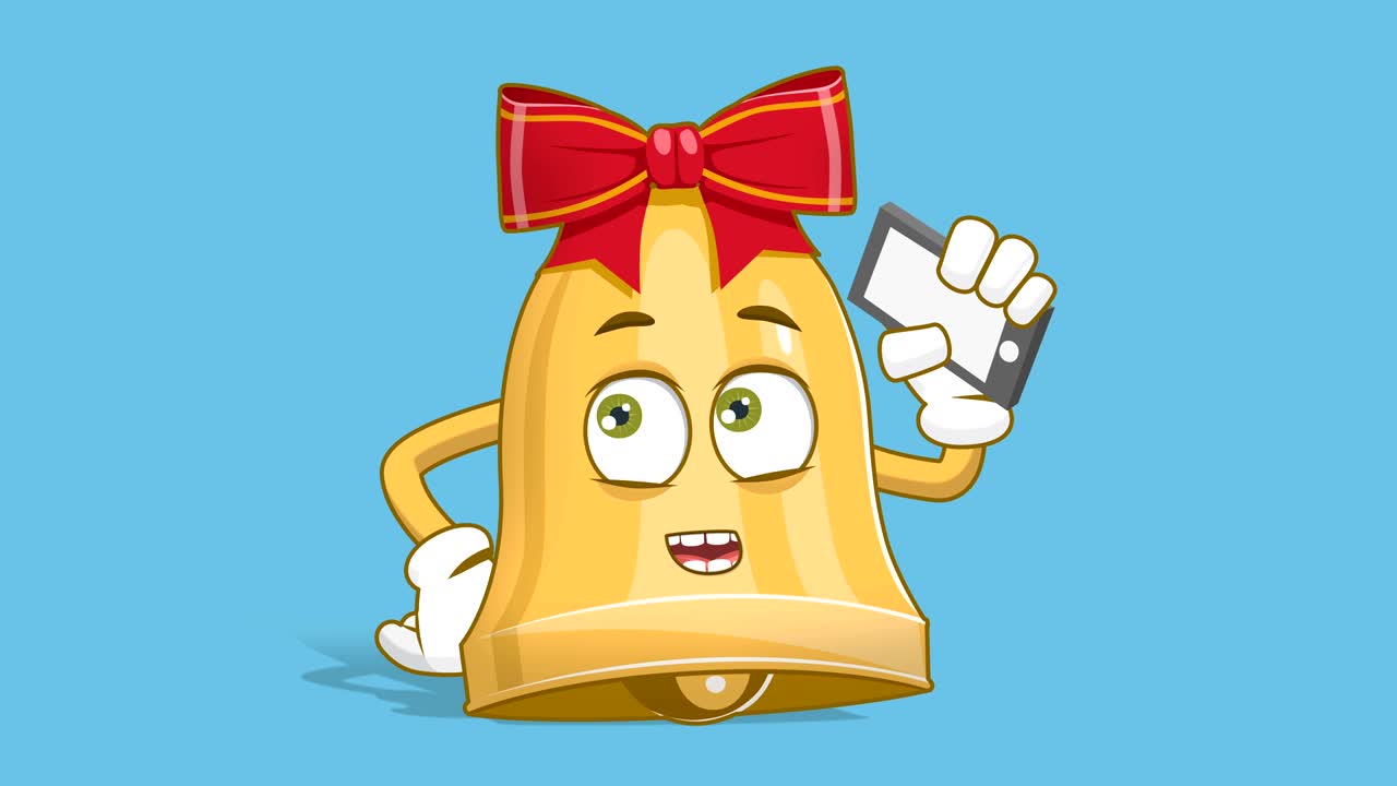 만화 크리스마스 벨 전화: 얼굴 애니메이션 알파 매트