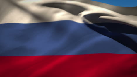 russia and usa nationals flags in the wind
