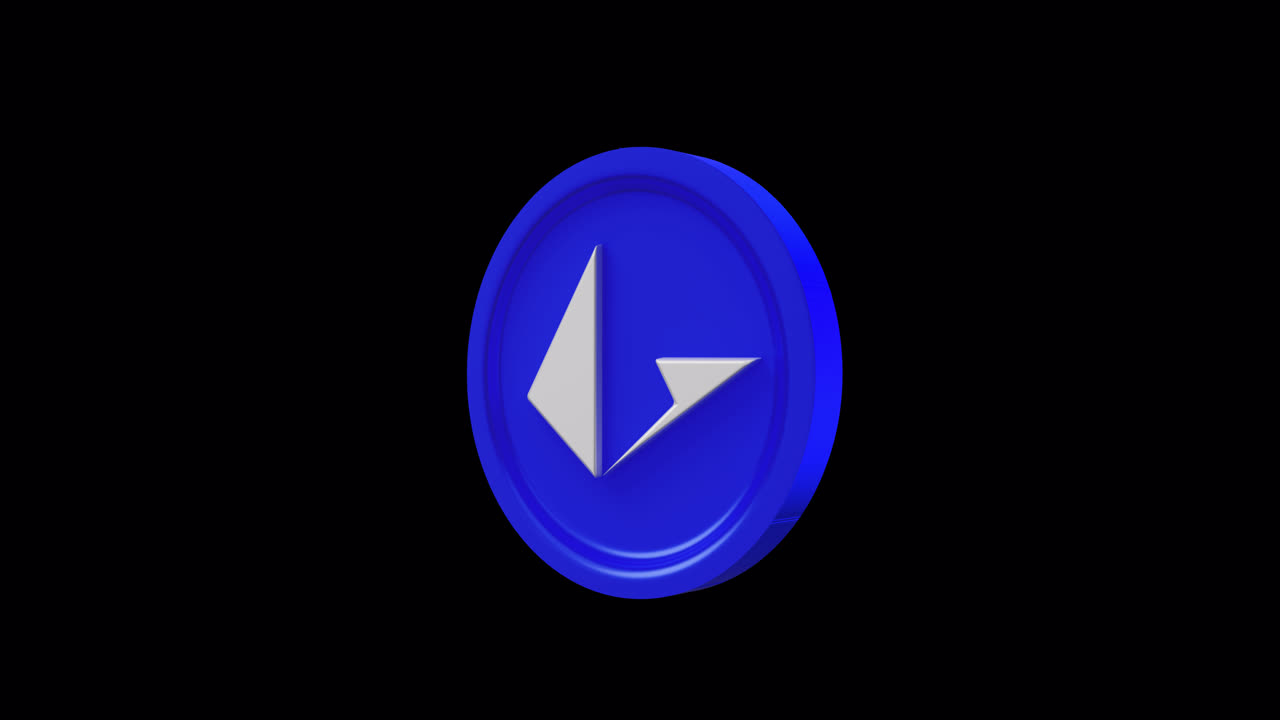 3D Animated Abstract Blue and White Logo Icon Spinning