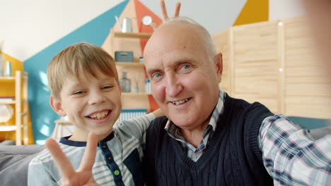 grandfather and grandson selfie