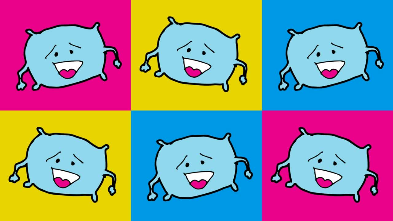 kids drawing pop art seamless background with theme of pillow