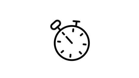 thin line animation of stopwatch icon