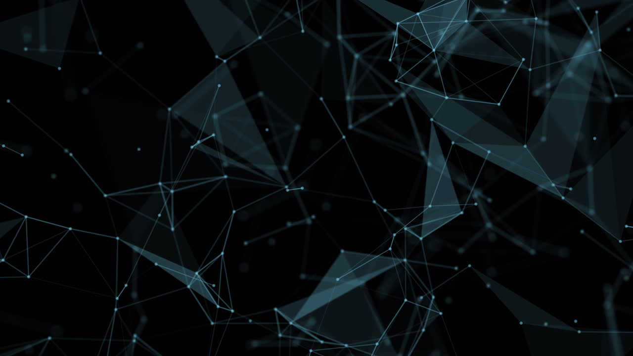 Fast Abstract dots and lines Black and dark blue Neural connection Network Plexus art LOOP 4k 60 FPS