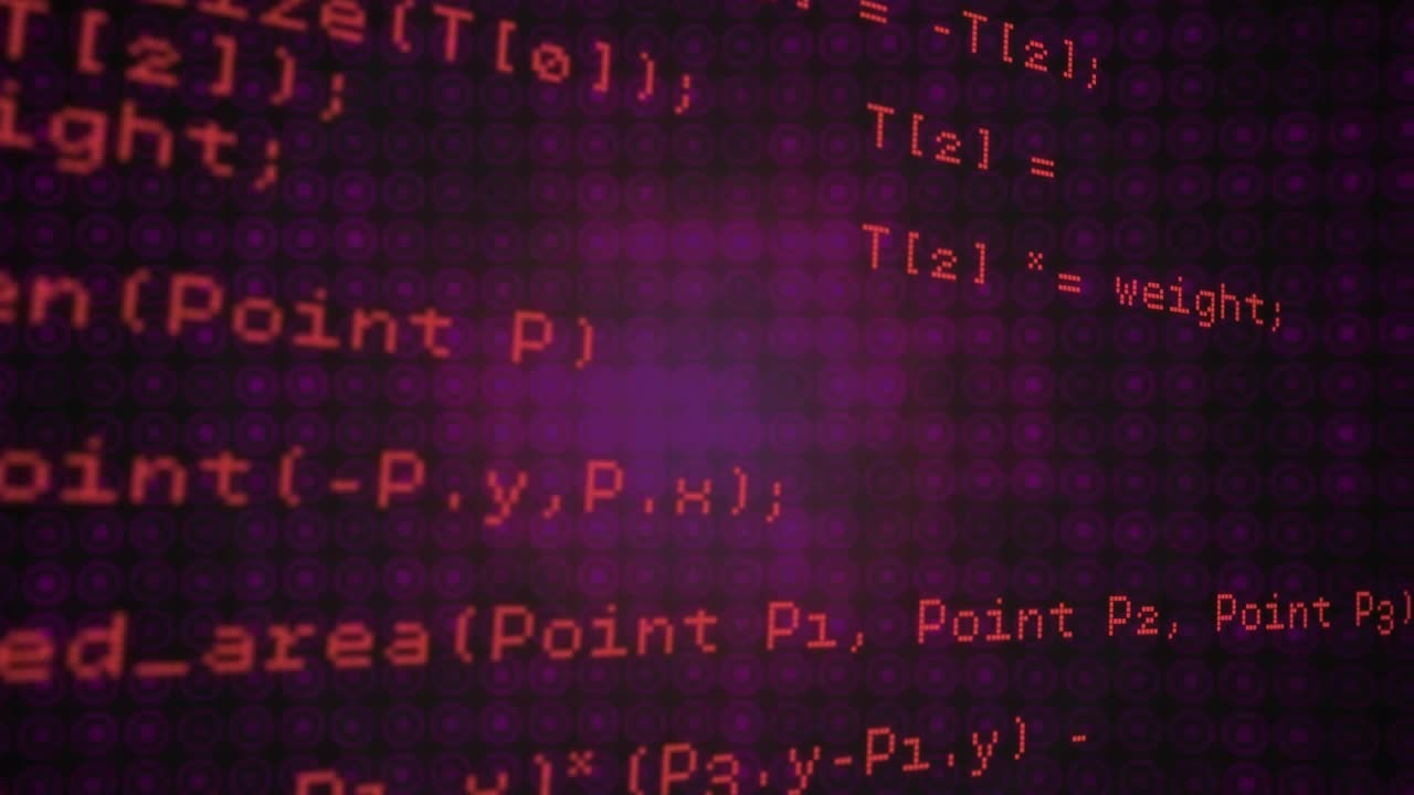 Animation af databehandling på sort baggrund