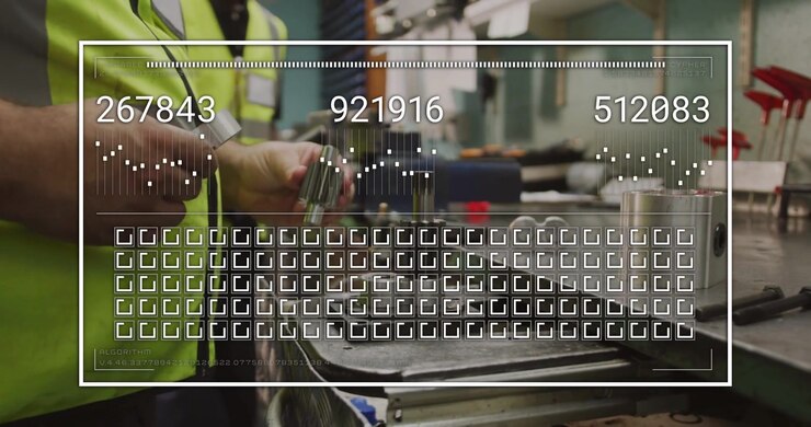 Male technician assembling cylinders on bench HUD showing and causing value updates for fit check