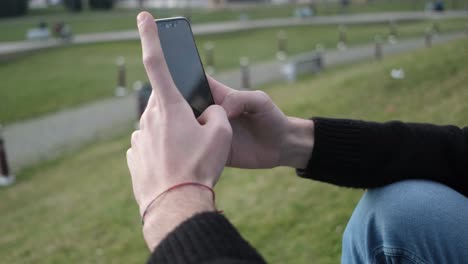 texting message on grass