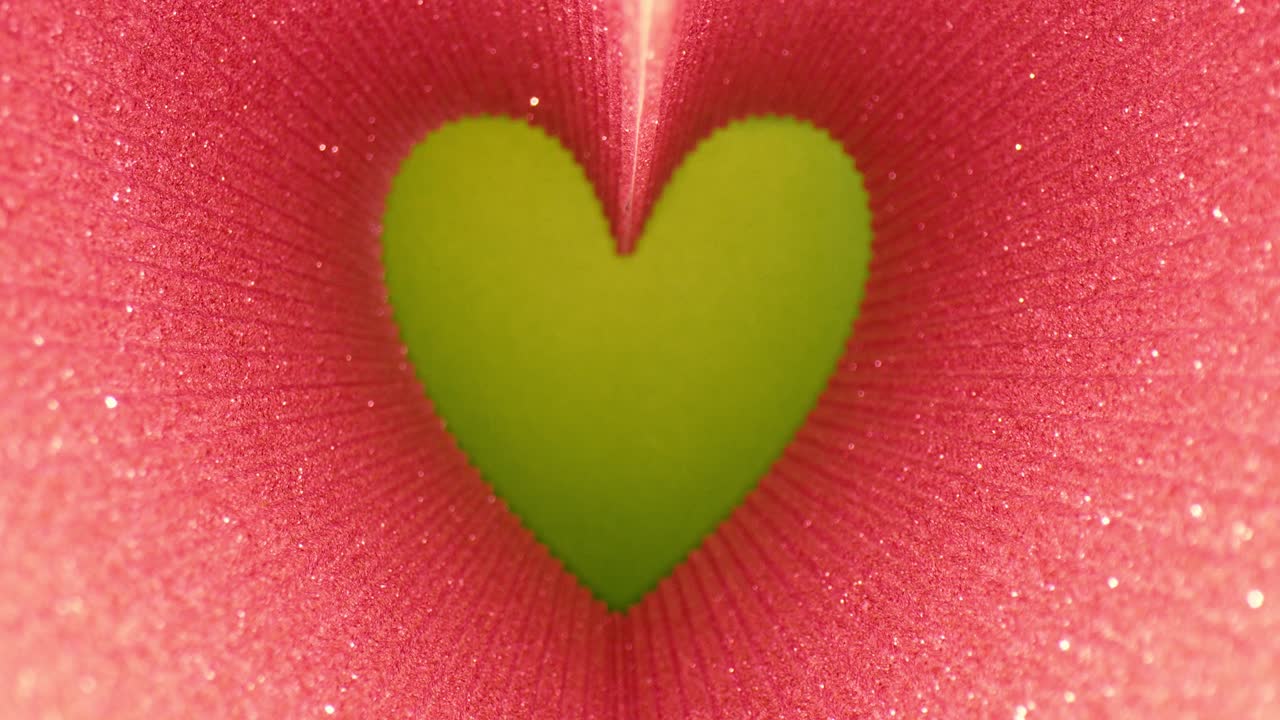 fondo de arte del día de san valentín, brillo rosado en forma de corazón, pantalla verde llave croma