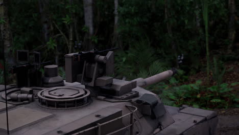 tank in dense jungle environment showcasing military vehicle features