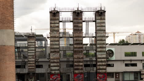 timelapse of the beijing city skyline from a high vantage point in vertical