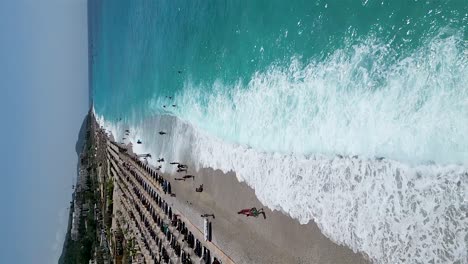 reels shot of beautiful sandy beach in the mediterranean sea on a summer day