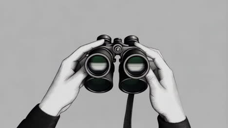 hands holding binoculars