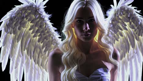 mujer con alas de ángel
