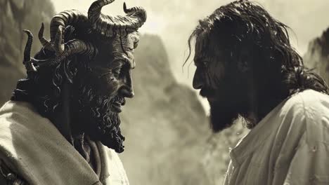 confrontation between jesus and a demonic figure