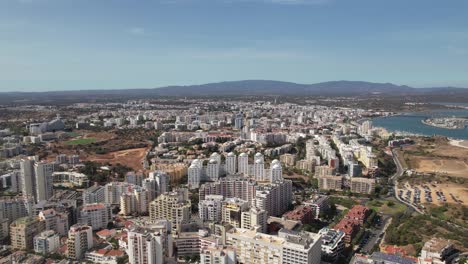 tourist portuguese city of portimao aerial view on a sunny day south portugal algarve