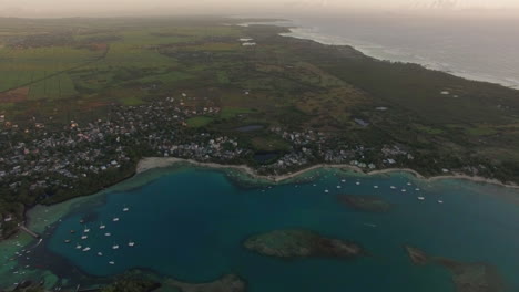 Mauritius-Luftaufnahme-Der-Küste-Und-Des-Festlandes