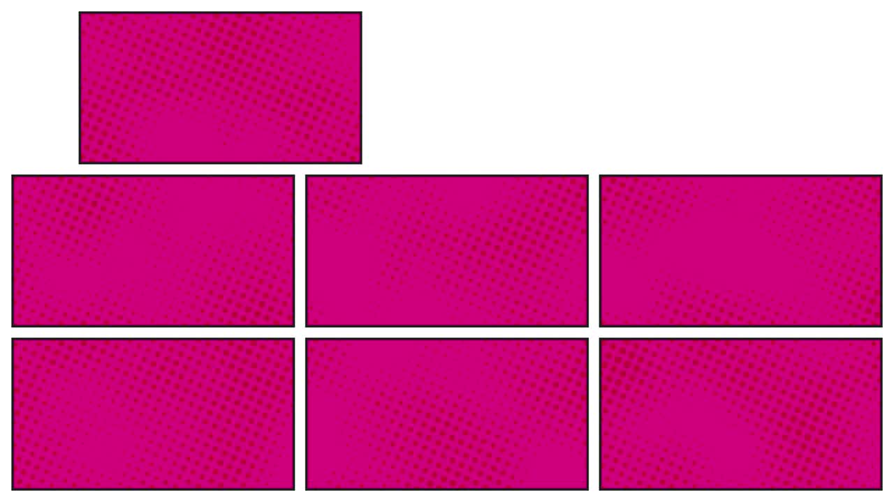 레트로 만화책 스타일의 애니메이션으로 분홍색 점화 패널. 간단한 빈티지 모션 그래픽 배경