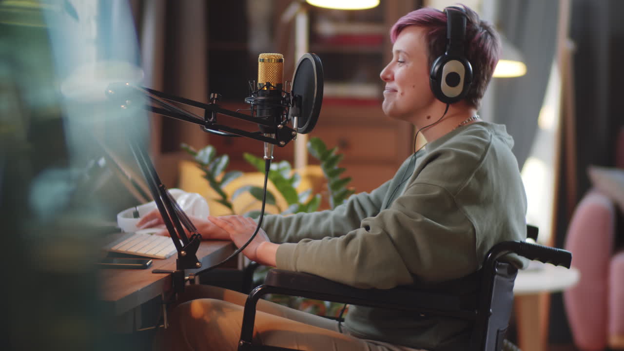 Woman in Wheelchair Podcasting/Streaming